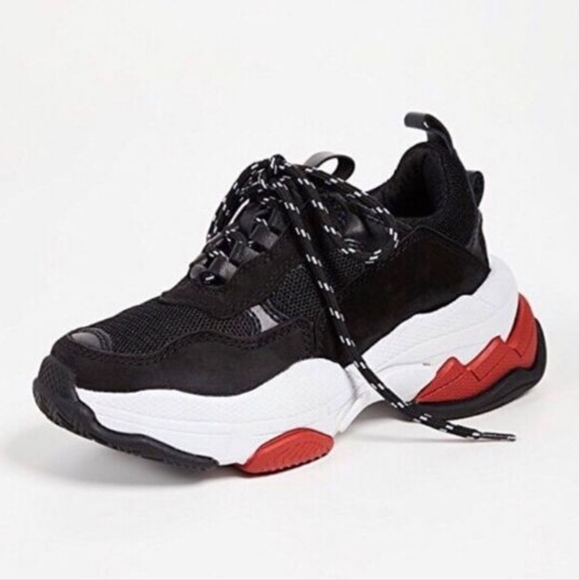 Jeffery Campbell Lo-Fi Chunky Sneakers Black White Red 6.5 - Picture 3 of 12